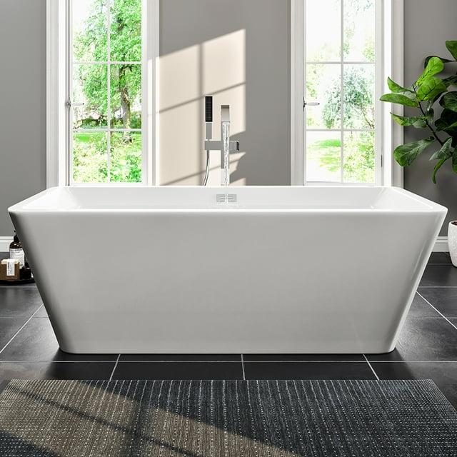 59'' x 32'' Freestanding Soaking Acrylic Bathtub
