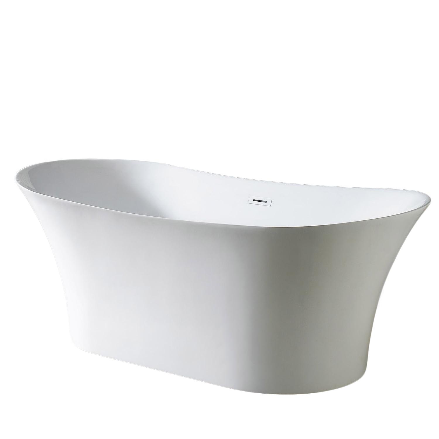 Skylar 71'' White Freestanding Oval Acrylic Bathtub