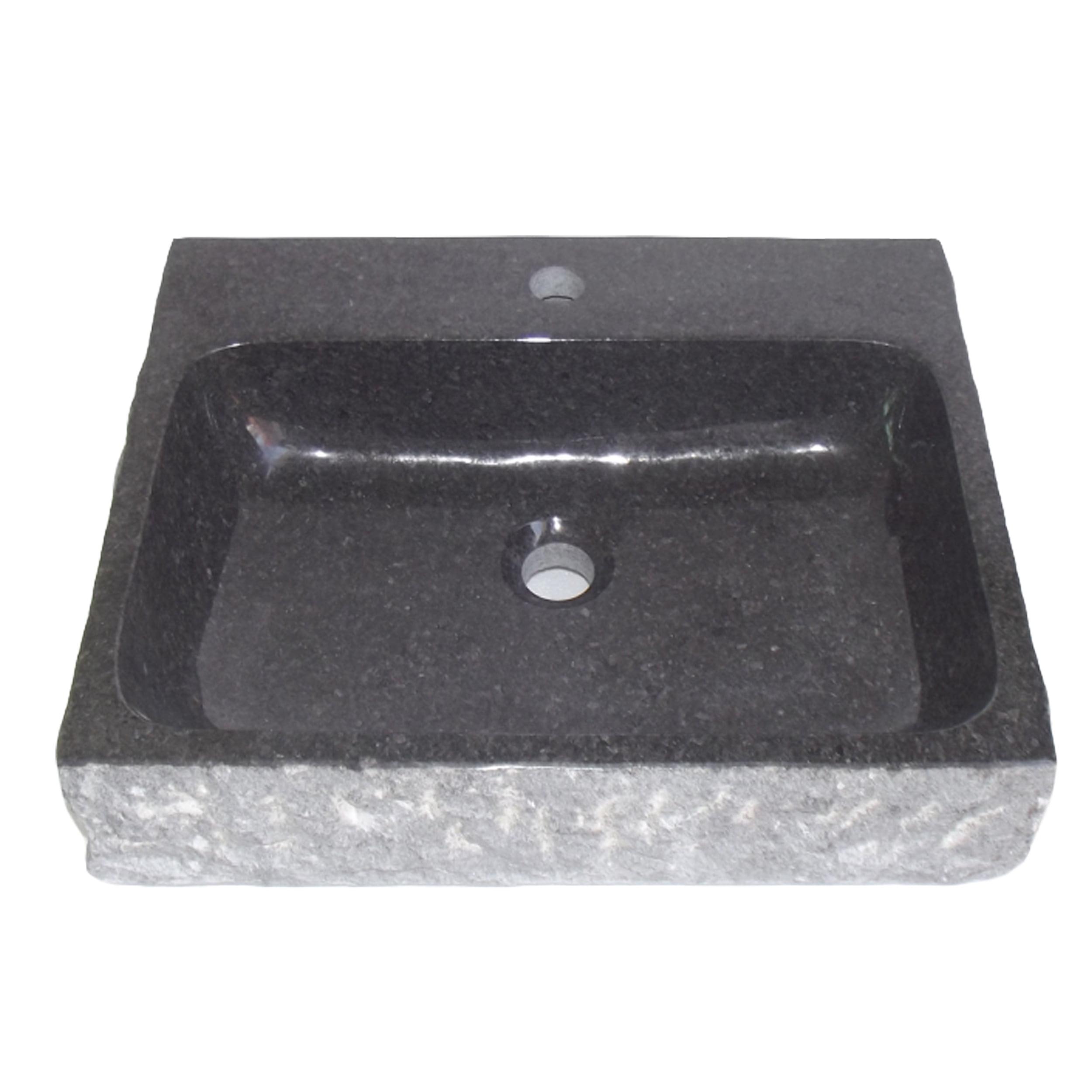 Eviva Stonie 16'' Stone Rectangular Bathroom Sink with Overflow