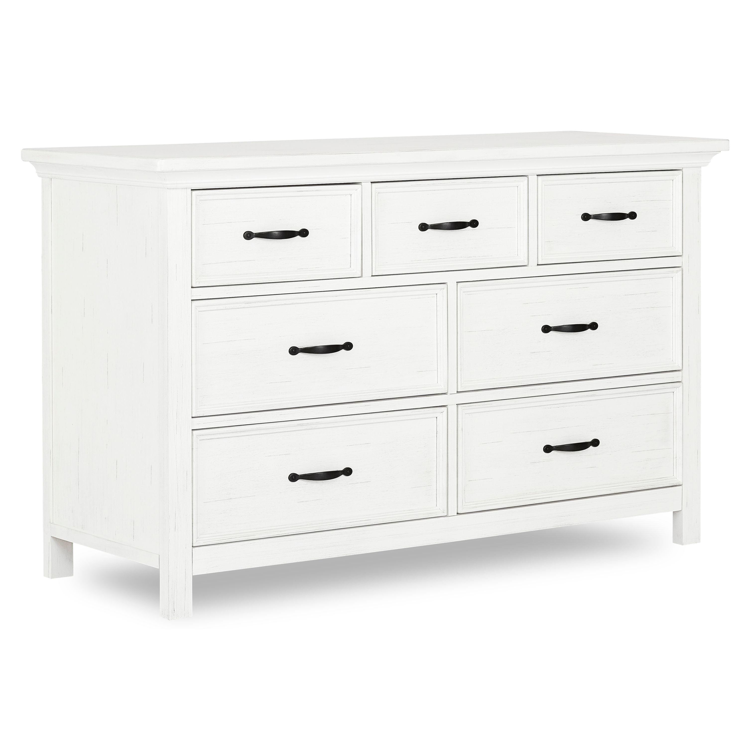 Weathered White Pine Double Dresser with Dovetail Drawers