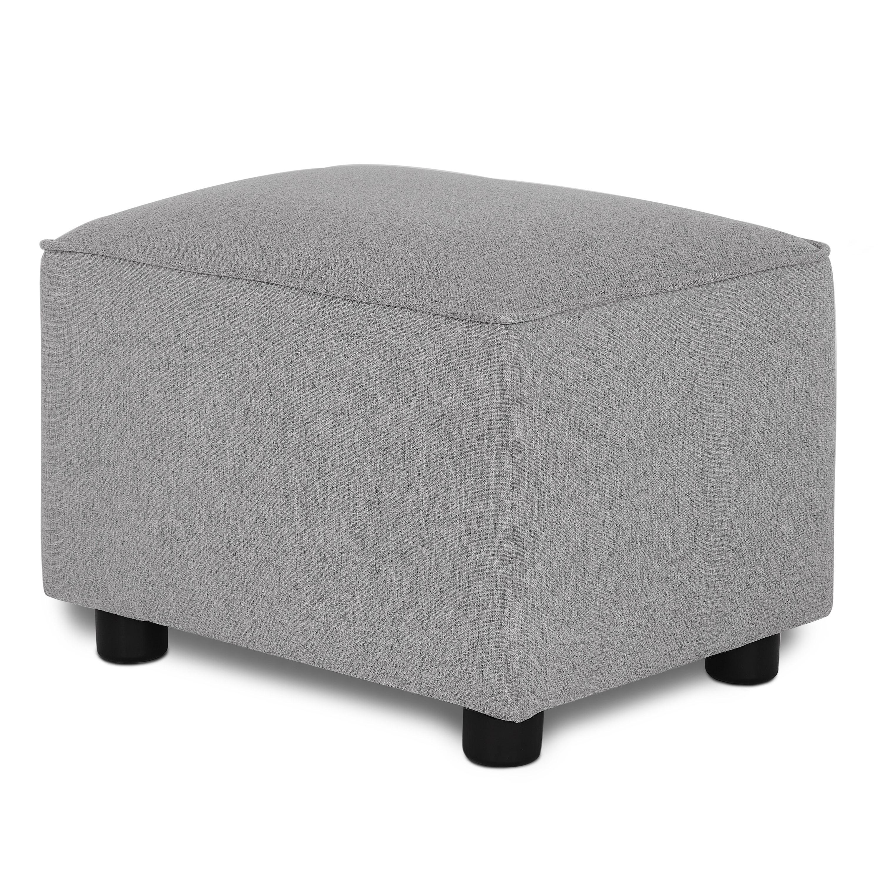 Evolur Holland Rectangular Upholstered Ottoman, Grey