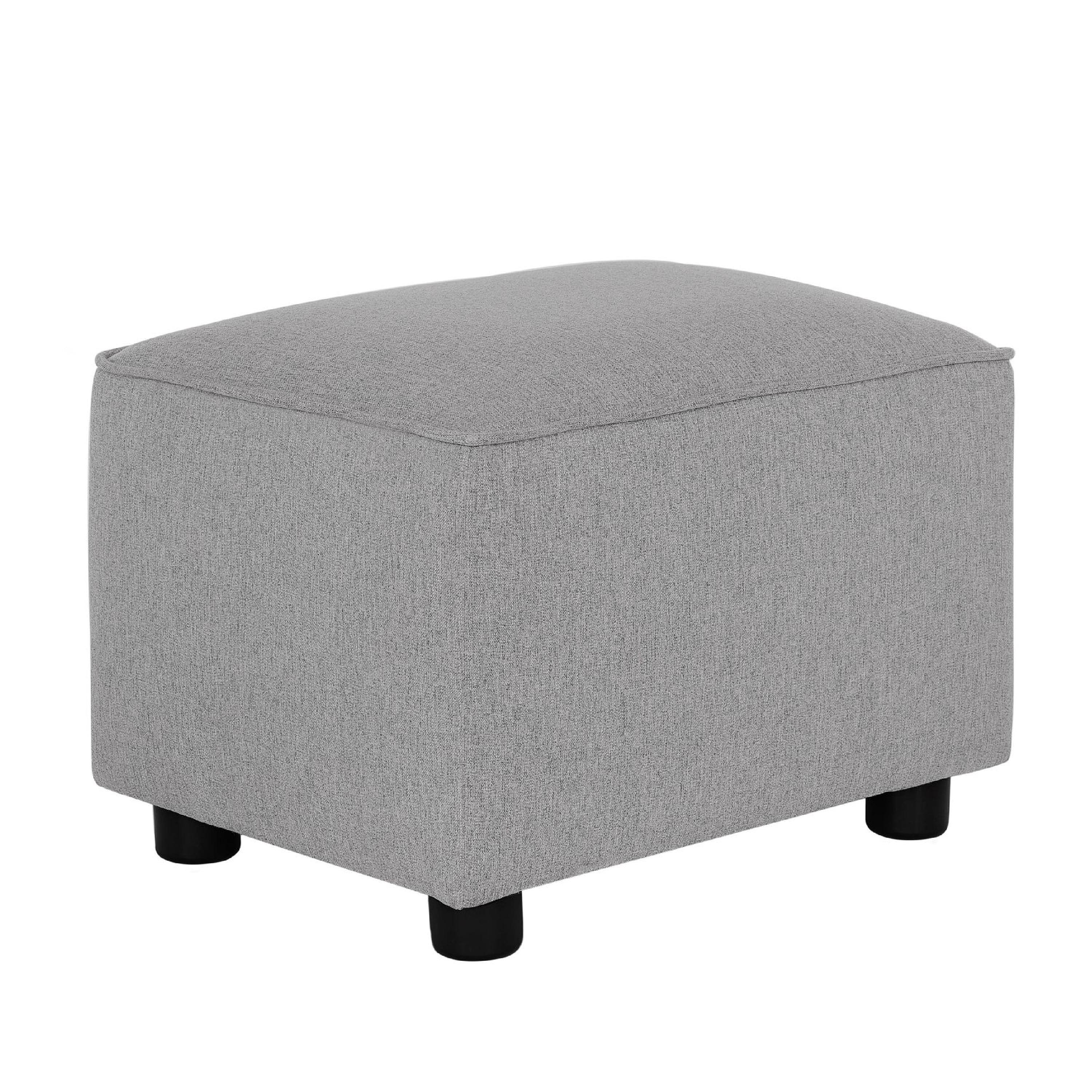 Evolur Holland Light Grey Upholstered Rectangular Nursery Ottoman