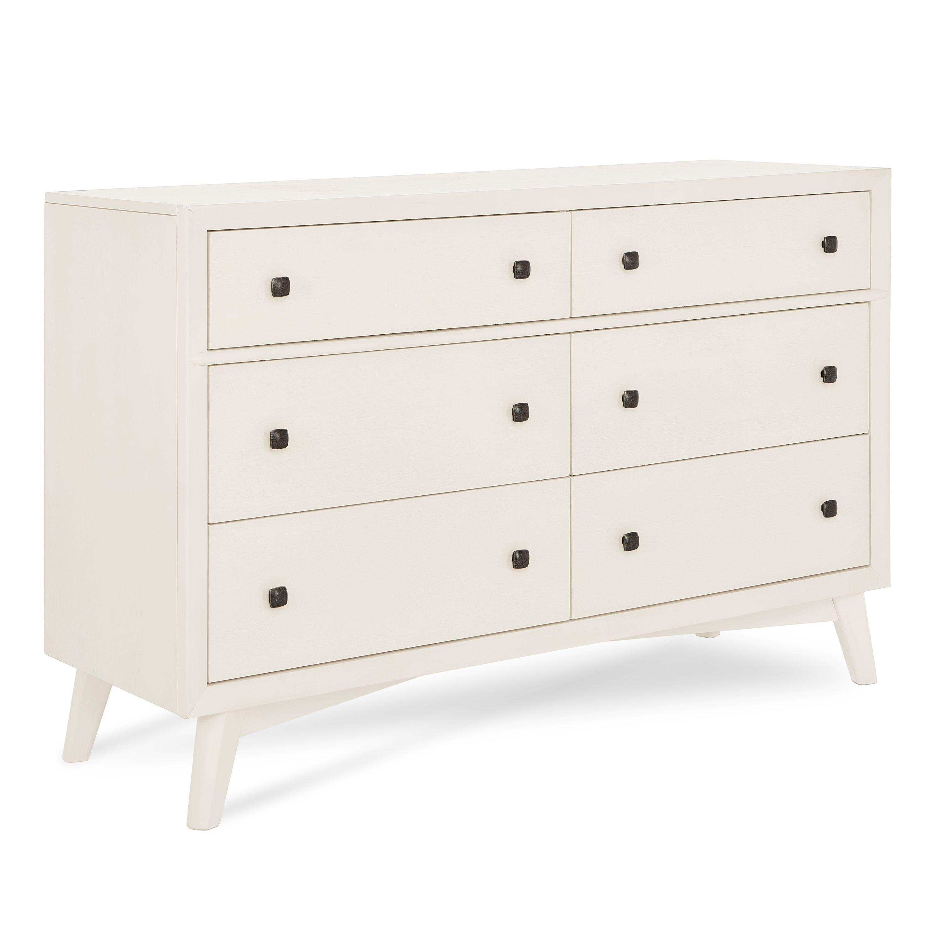 Antilia Vanilla Bean Mid-Century Double Dresser with Soft Close Drawers