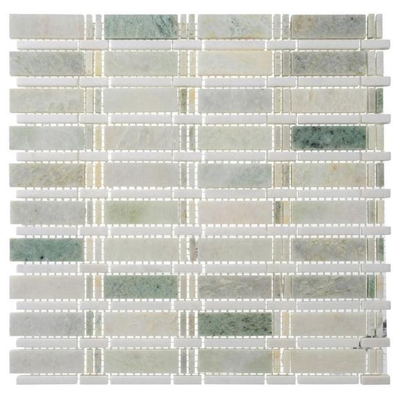 Evon 1" x 4" Natural Stone Mosaic Sheet Kitchen Backsplash, Bathroom, Shower, Pool, Wall and Floor Tile