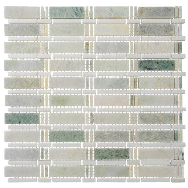 Evon 1" x 4" Natural Stone Mosaic Sheet Kitchen Backsplash, Bathroom, Shower, Pool, Wall and Floor Tile