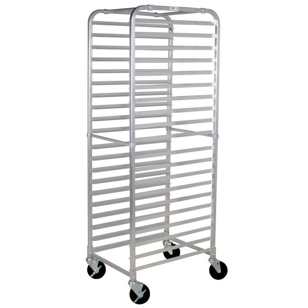 Aluminum 20-Tier End Loading Bun Pan Rack with Casters