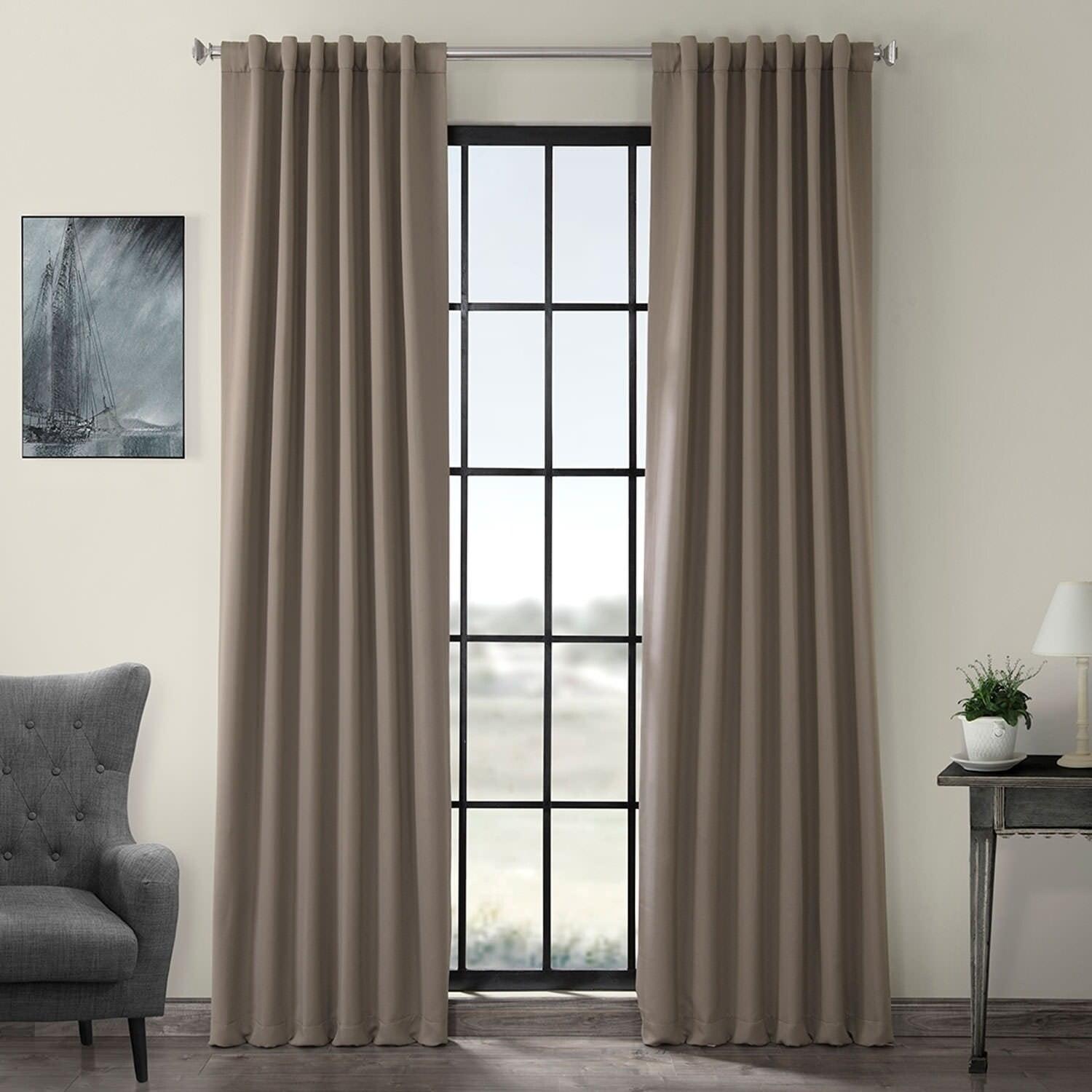 Formal Taupe 96" Polyester Blackout Curtain Panel