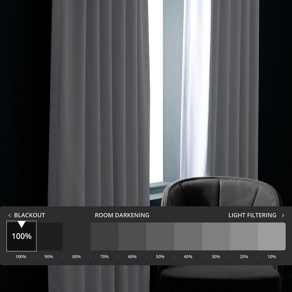 Exclusive Fabrics  Essential Polyester Solid Blackout Curtains - Thermal Insulated Window Curtains Rod Pocket (Single Panel) 50 X 108 - Off White