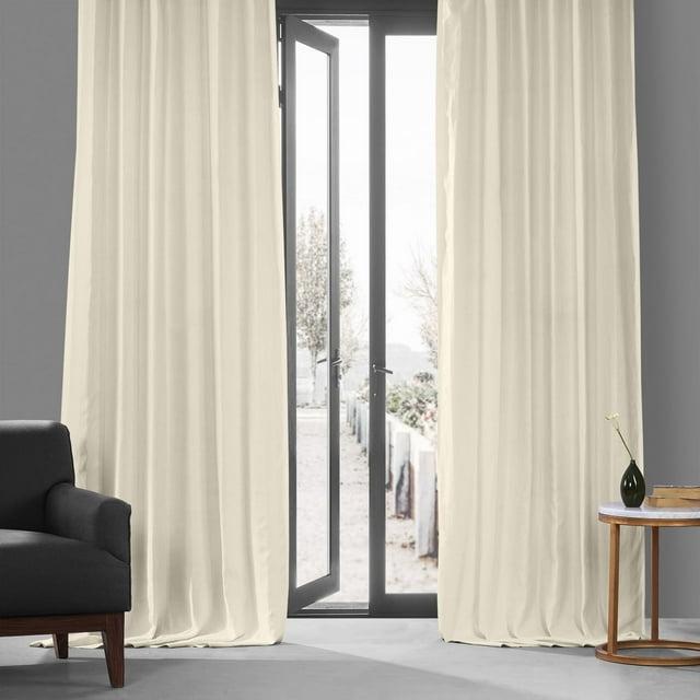 Exclusive Fabrics  French Linen Room Darkening Curtains Panel - Elegant luxurious Drapes (1 Panel) Ancient Ivory 50 X 120 120 Inches