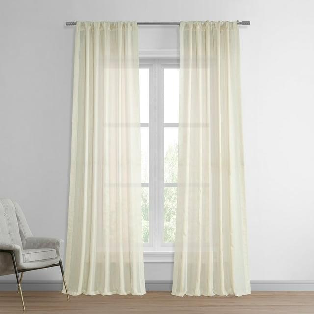 Exclusive Fabrics  Signature French Linen Sheer Curtain (1 Panel) 50 X 96 - Birch