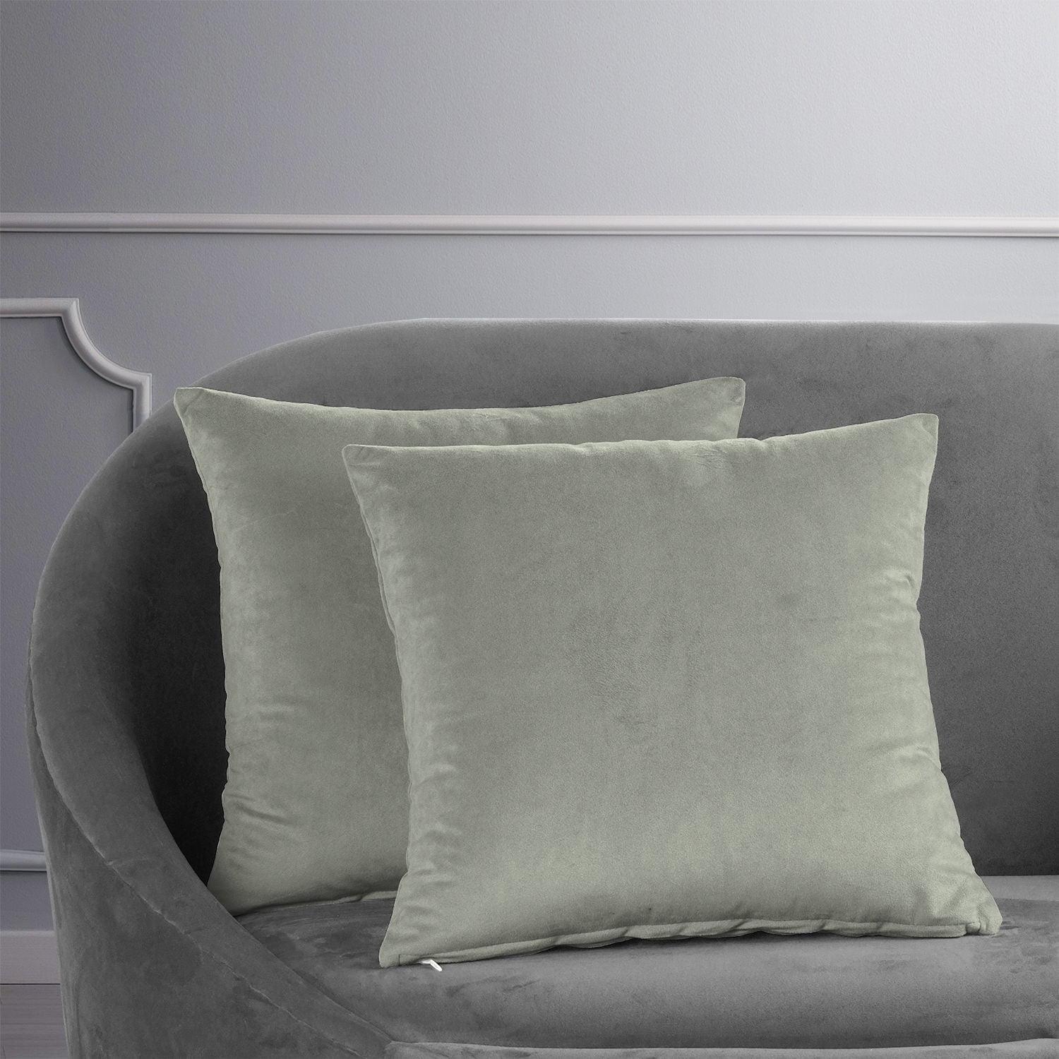 Silver Grey Modern Polyester Euro Cushion Covers Set