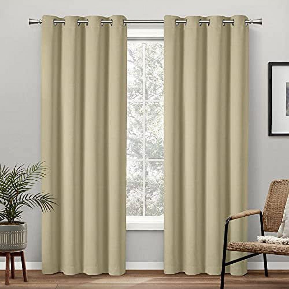 Exclusive Home Academy Total Blackout Grommet Top Curtain Panel Pair, 52"x96", Linen