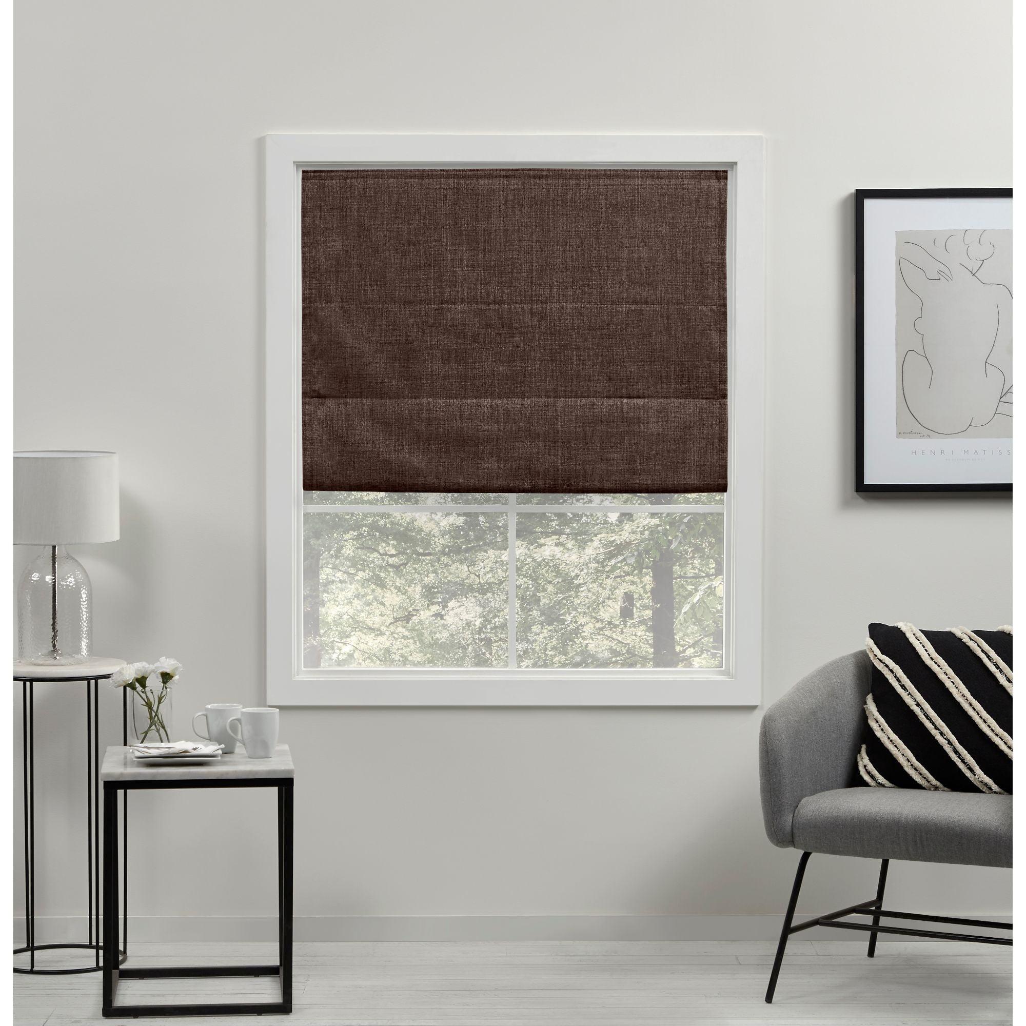 Acadia Chocolate Cordless Blackout Roman Shade