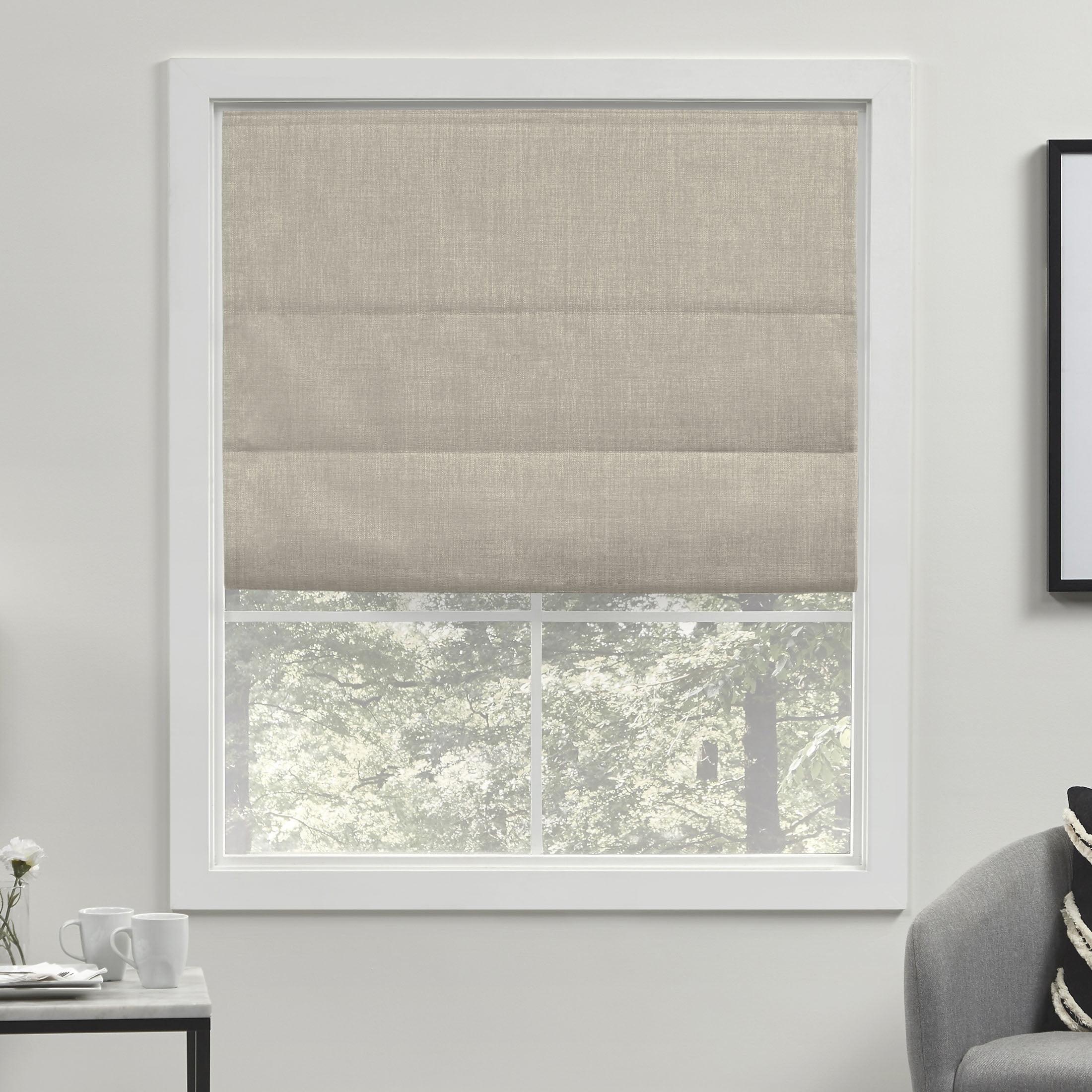 Natural Linen Blackout Cordless Roman Shade