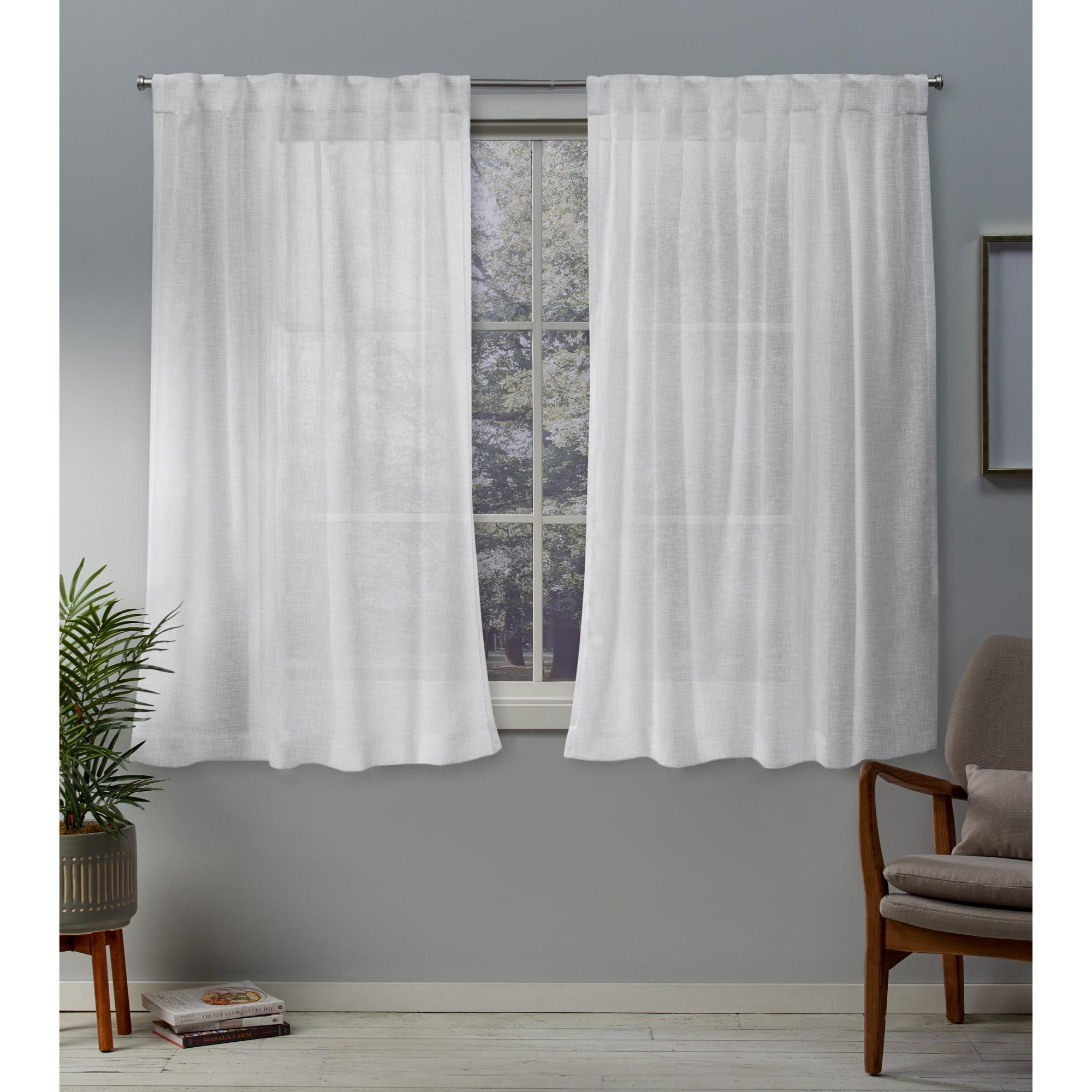 Set of 2 Belgian Sheer Hidden Tab Top Curtain Panel - Exclusive Home