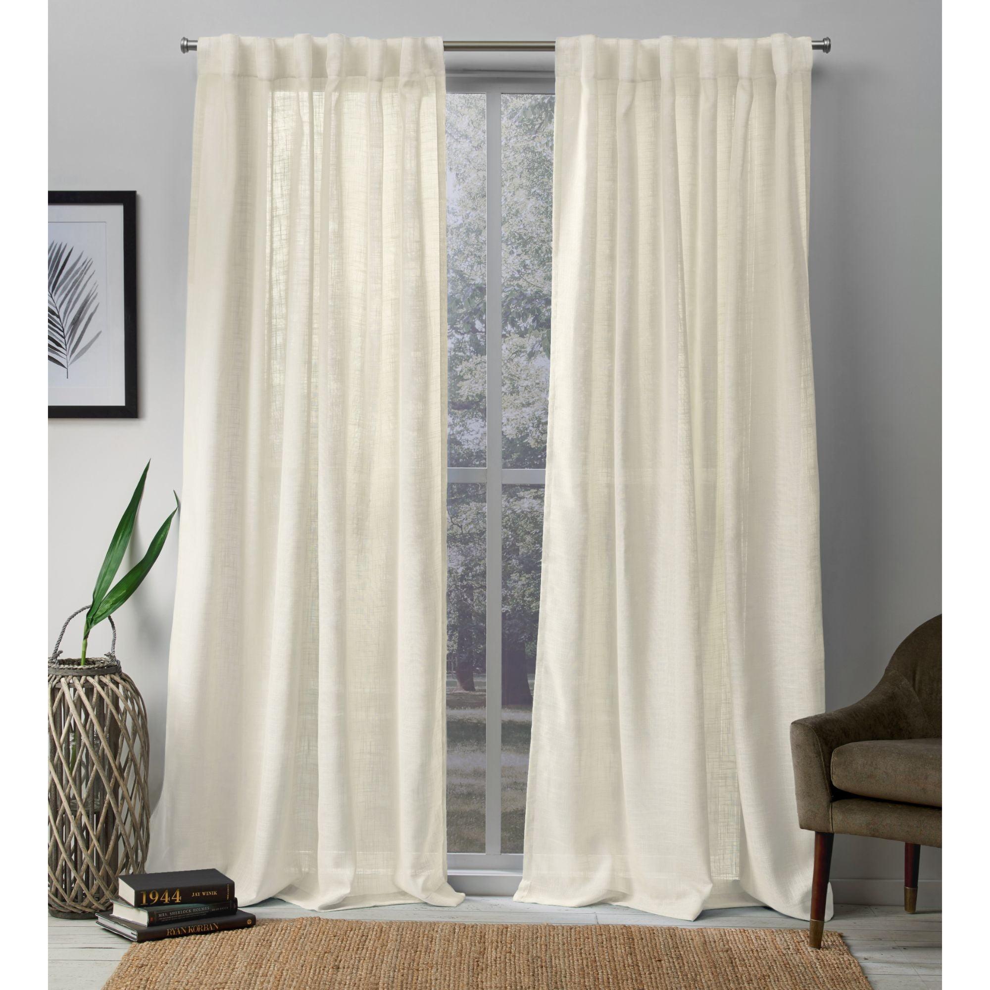 Set Of 2 Bella Sheer Hidden Tab Top Curtain Panels - Exclusive Home