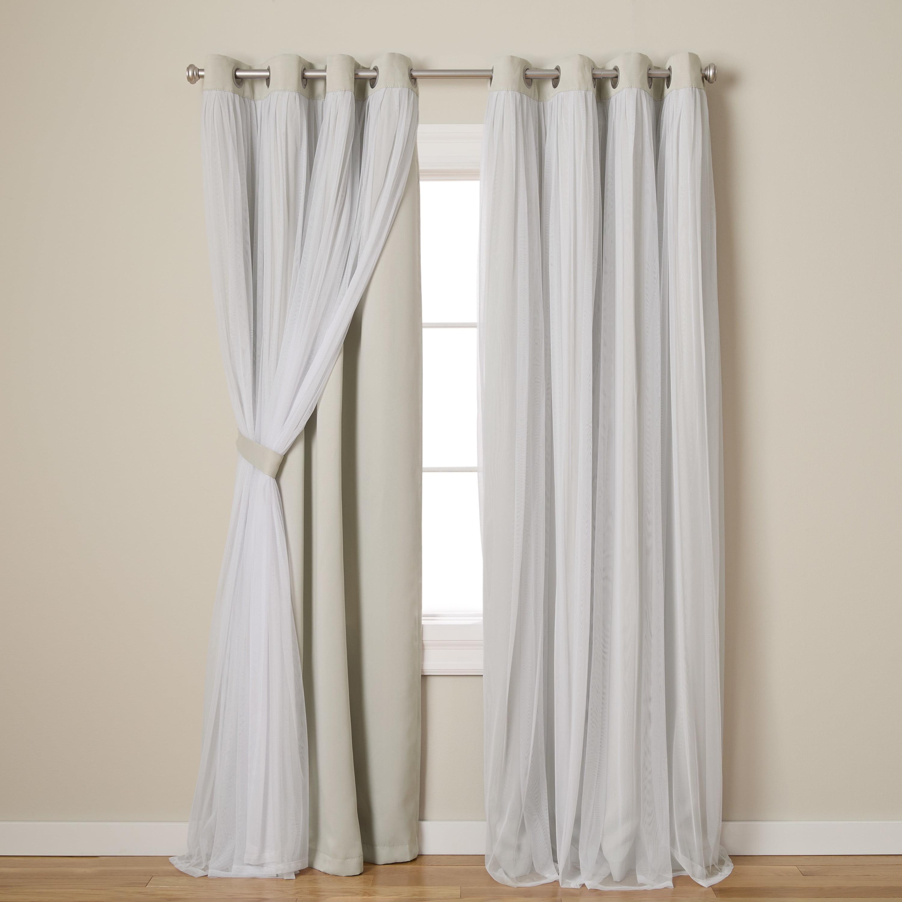 Cloud Grey Blackout and Sheer Grommet Curtain Panels