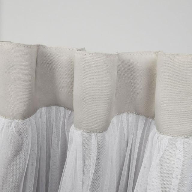Amalgamated Textiles Exclusive Home Catarina Layered Solid Room Darkening and Sheer Hidden Tab/Rod Pocket Top Curtain Panel Pair (Set of 2)