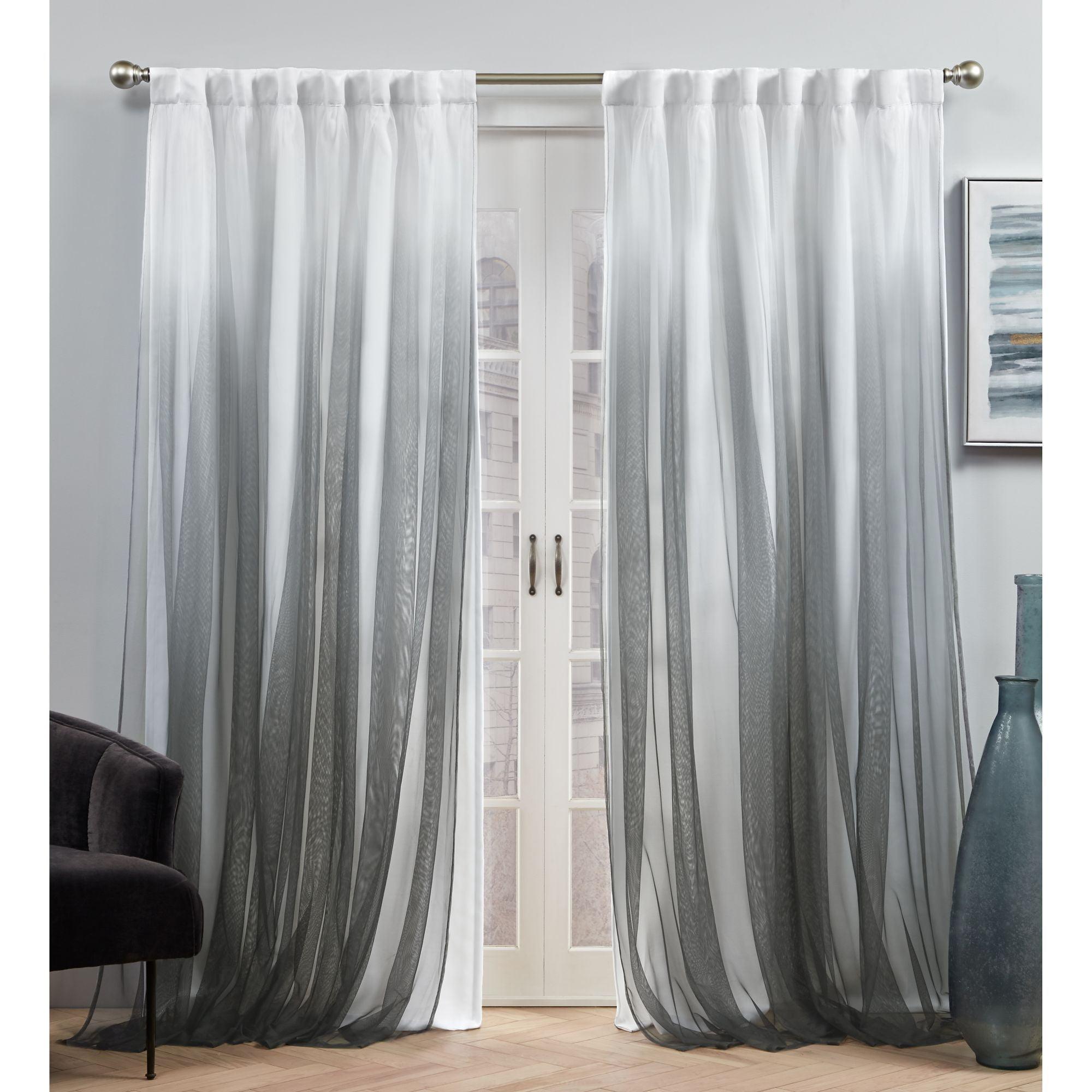 Set of 2 Crescendo Lined Blackout Hidden Tab Curtain Panel - Exclusive Home