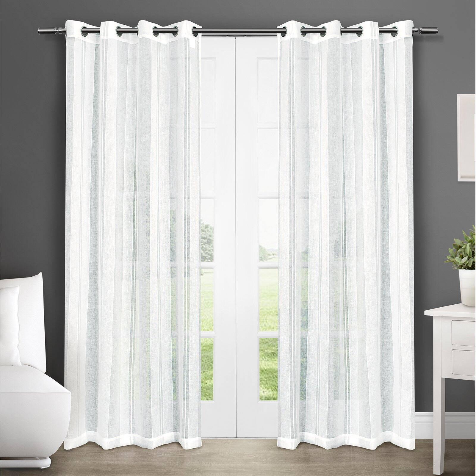 Apollo Sheer White Polyester Grommet Window Panels