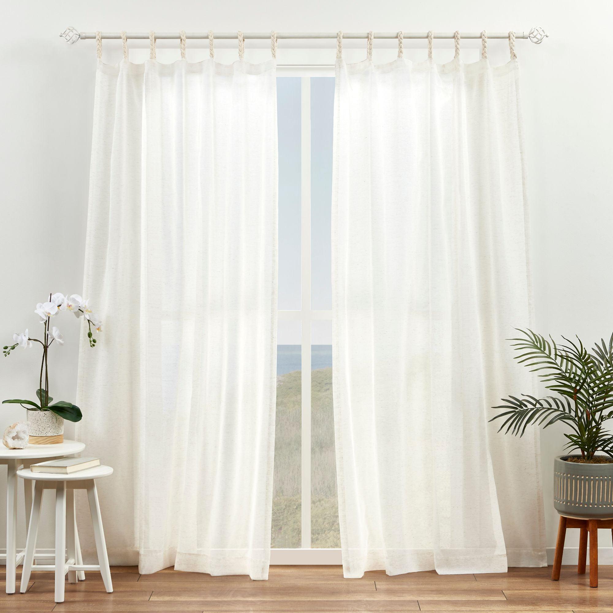 Exclusive Home Duncan Sheer Braided Tab Top Curtain Panels