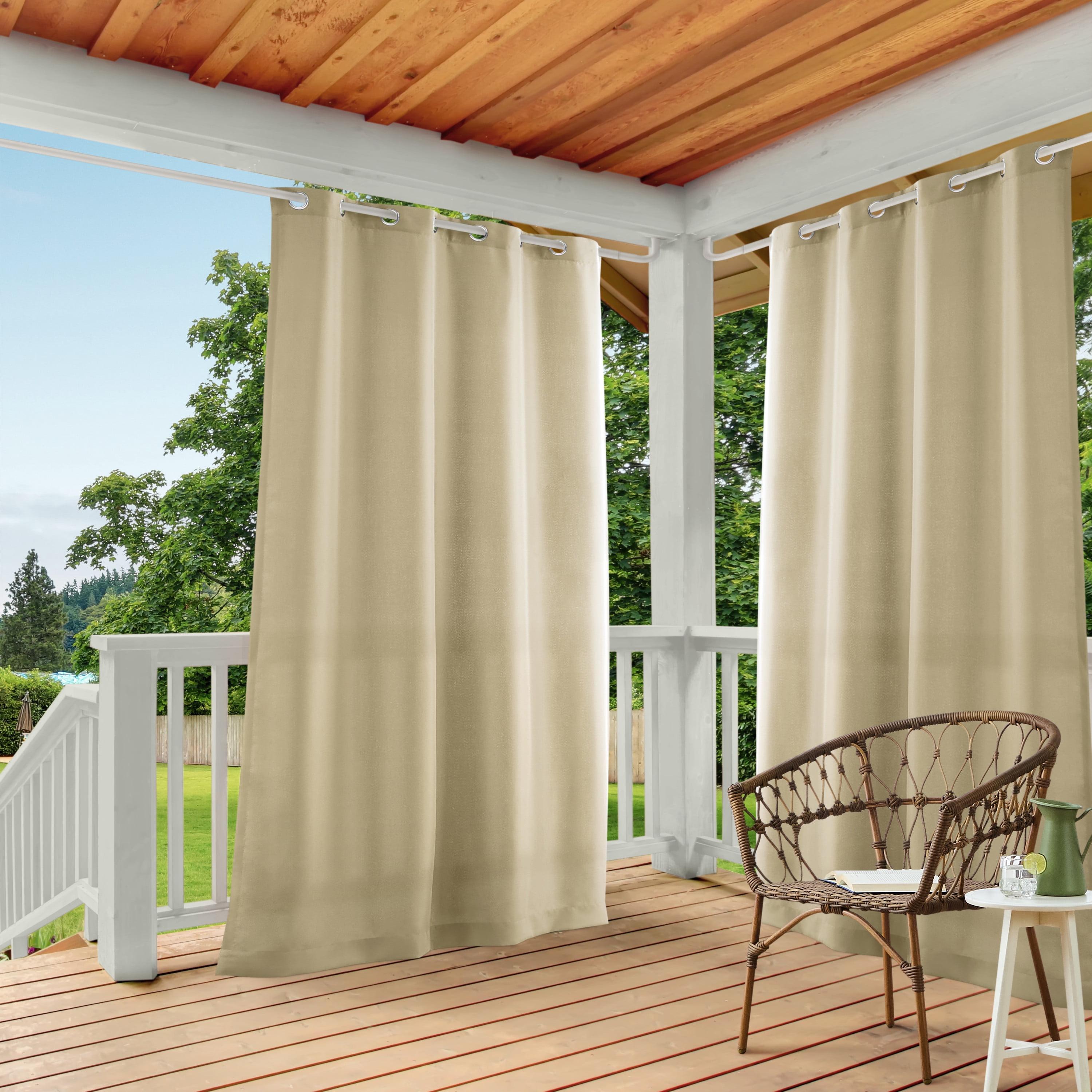 Natural Light Filtering Polyester Grommet Top Curtain Panels