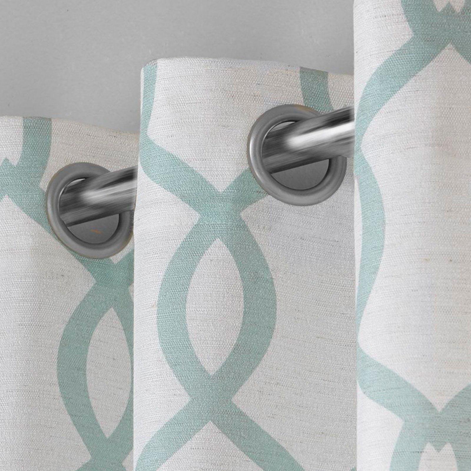 Set of 2 96"x54 Kochi Linen Blend Grommet Top Window Curtain Panel Sea Foam Green - Exclusive Home: Light Filtering Drapes