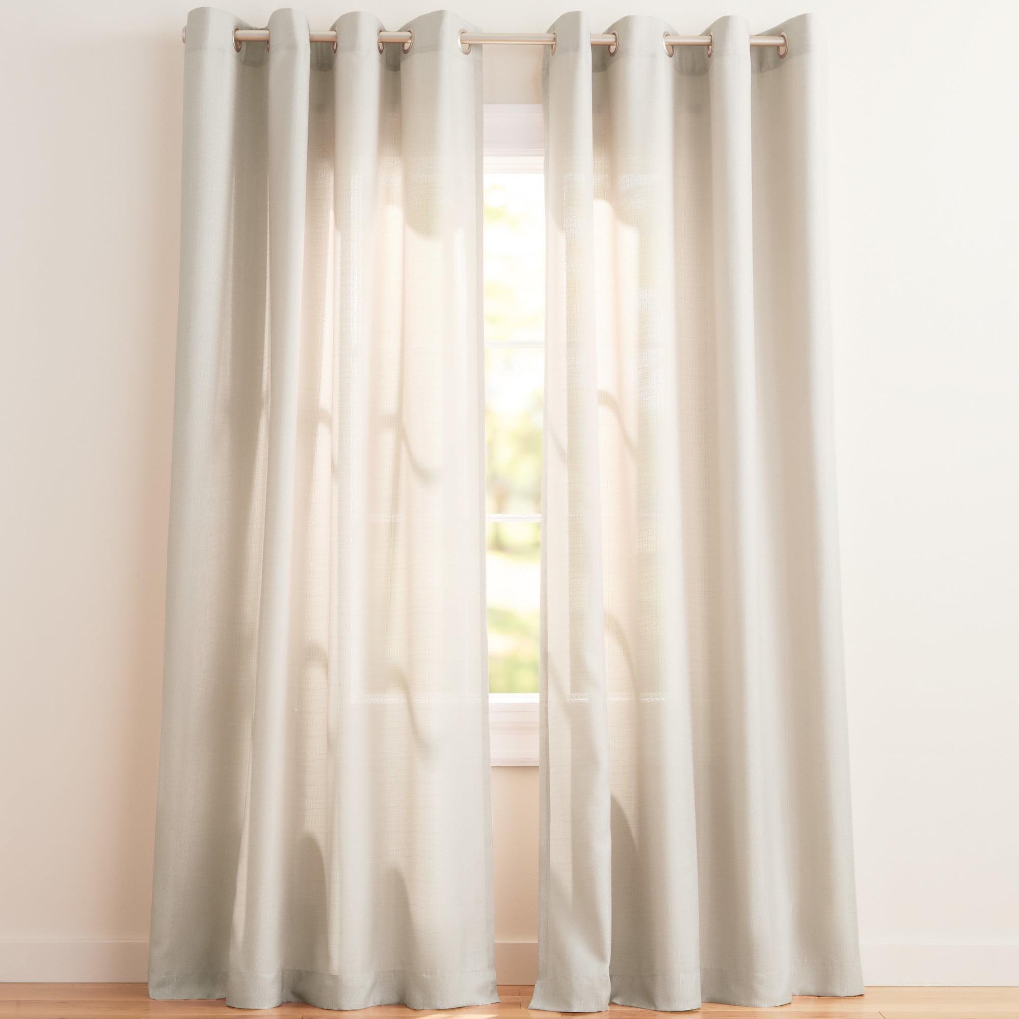 Loha GT Aaliyah Solid Color Semi-Sheer Grommet Curtain Panels