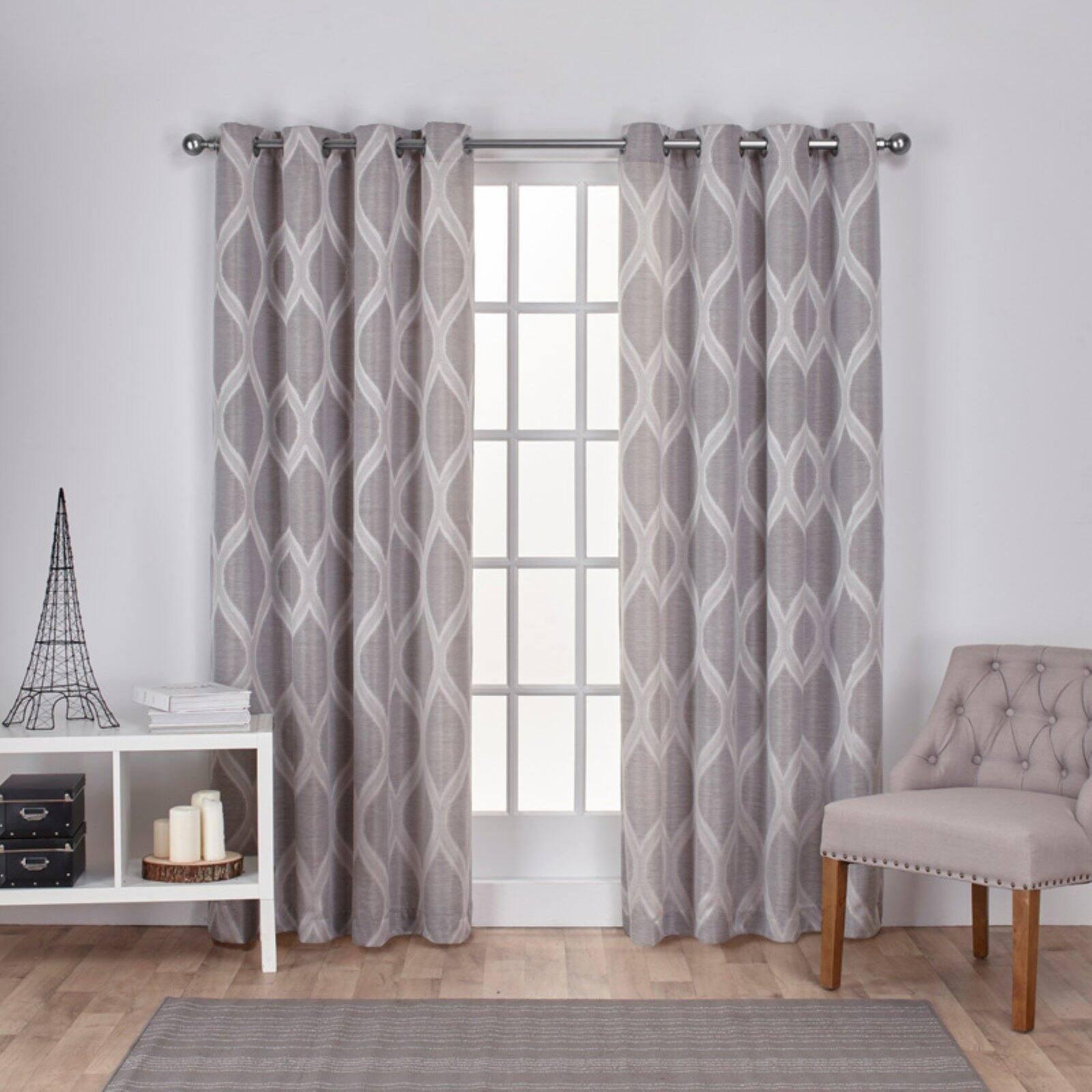 Ash Grey Room-Darkening Linen Grommet Curtain Panel