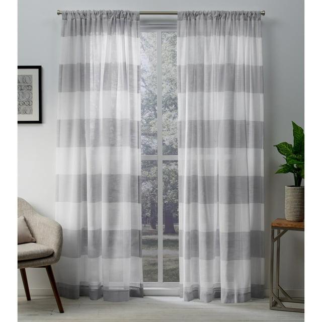 Set of 2 (108"x54") Darma Rod Pocket Window Curtain Panel Light Gray - Exclusive Home