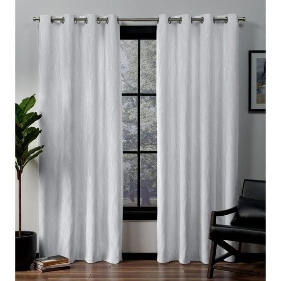 Set of 2 (108"x52") Forest Hill Woven Blackout Grommet Top Window Curtain Panel White - Exclusive Home: Thermal, Room Darkening