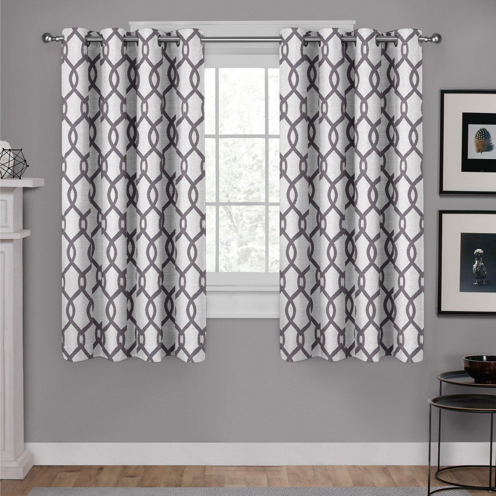 Set of 2 63"x54" Kochi Linen Blend Grommet Top Window Curtain Panel Black Pearl - Exclusive Home
