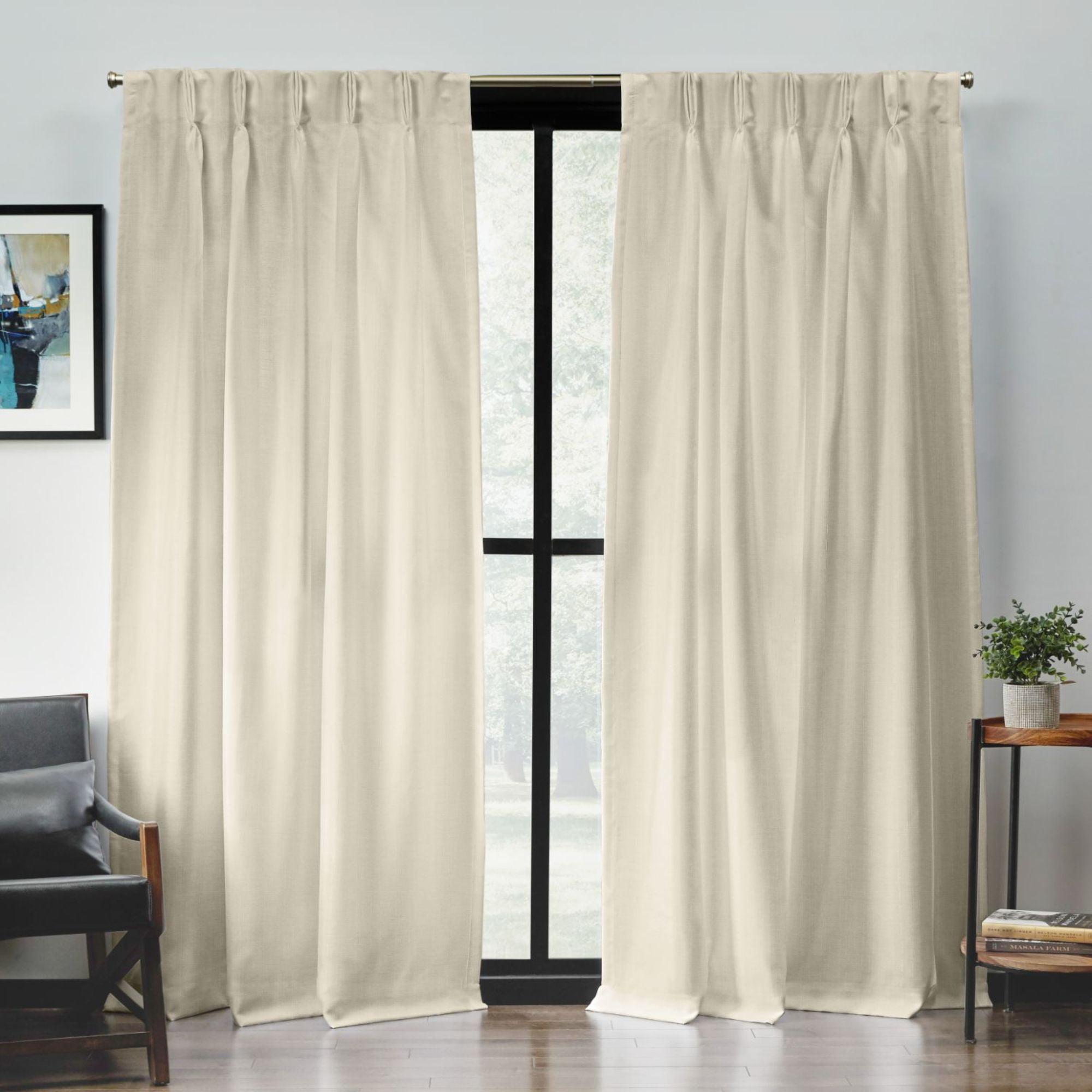 Amalgamated Textiles Loha Synthetic Solid Color Semi-Sheer Pinch Pleat Curtain Panels