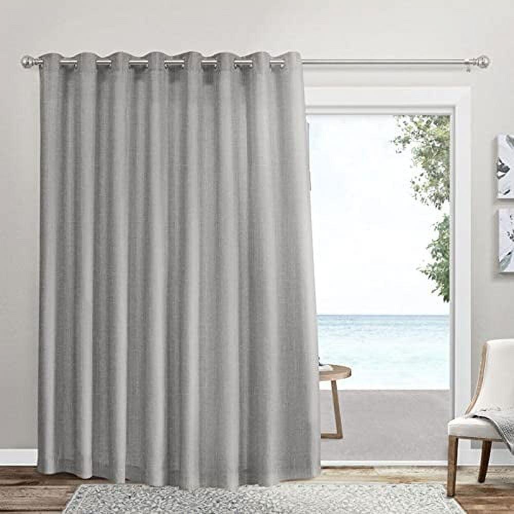 Dove Grey Polyester Light-Filtering Grommet Curtain Panel