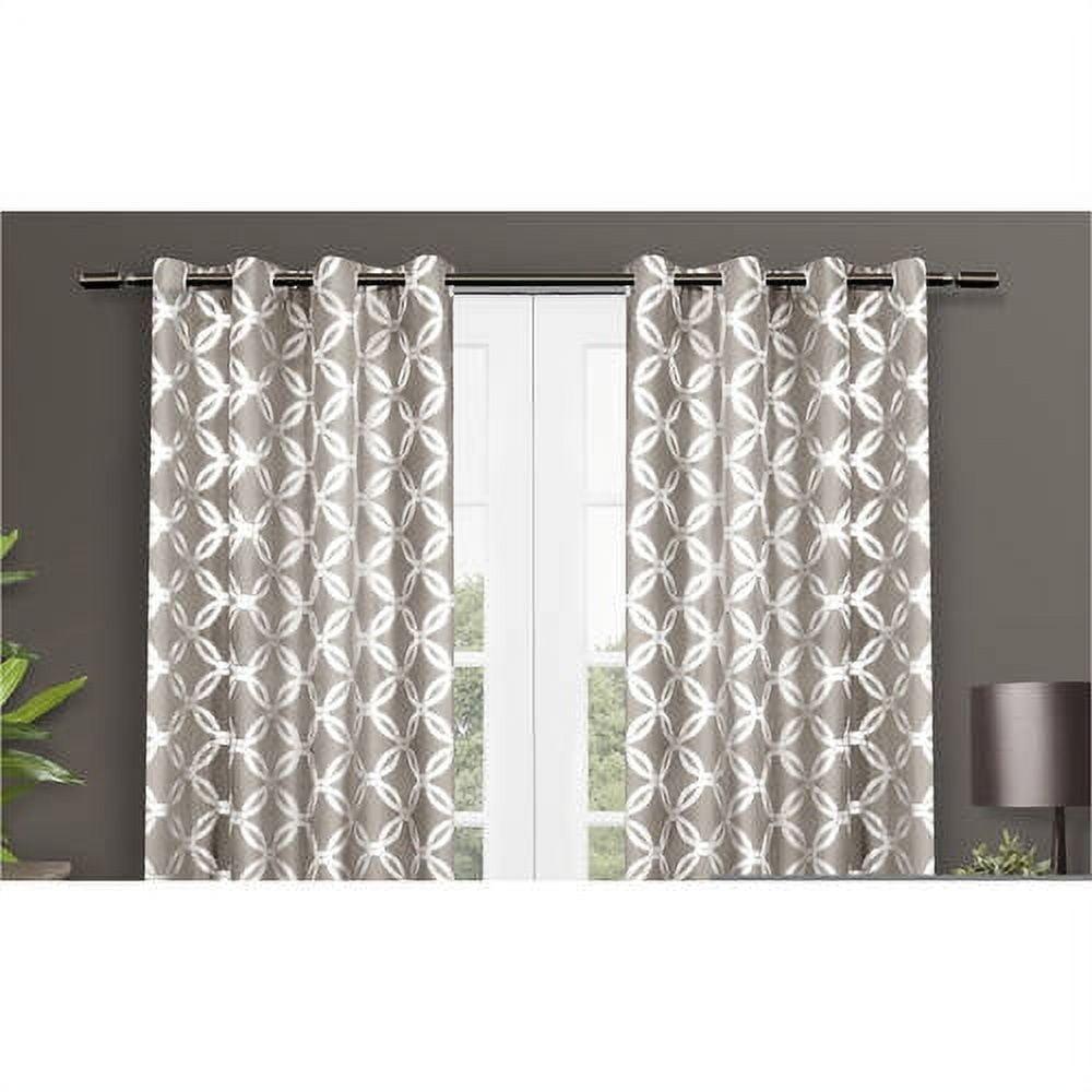 Natural Light-Filtering Geometric Grommet Curtain Panels