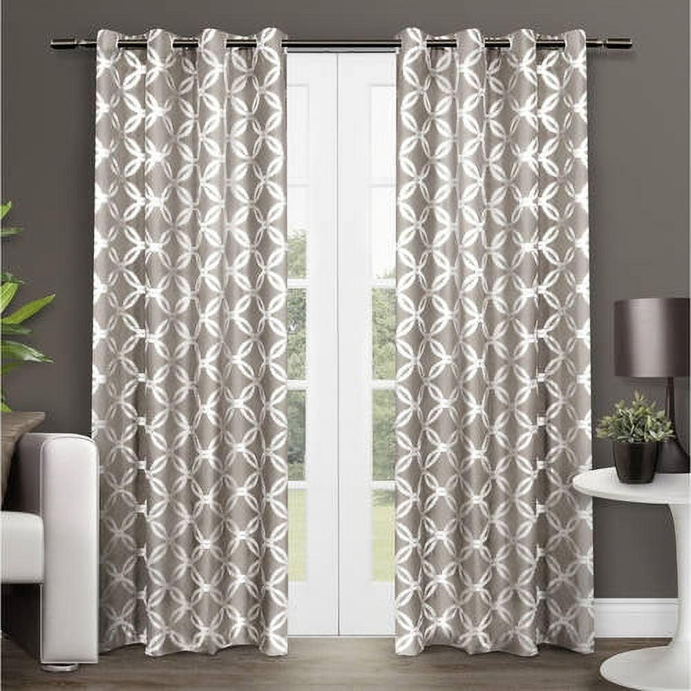 Natural Light-Filtering Polyester Grommet Window Curtain Panel Pair 54"x96"