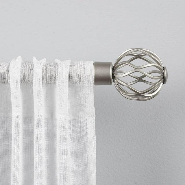 Exclusive Home 66"-120" Ogee Curtain Rod - Matte Silver