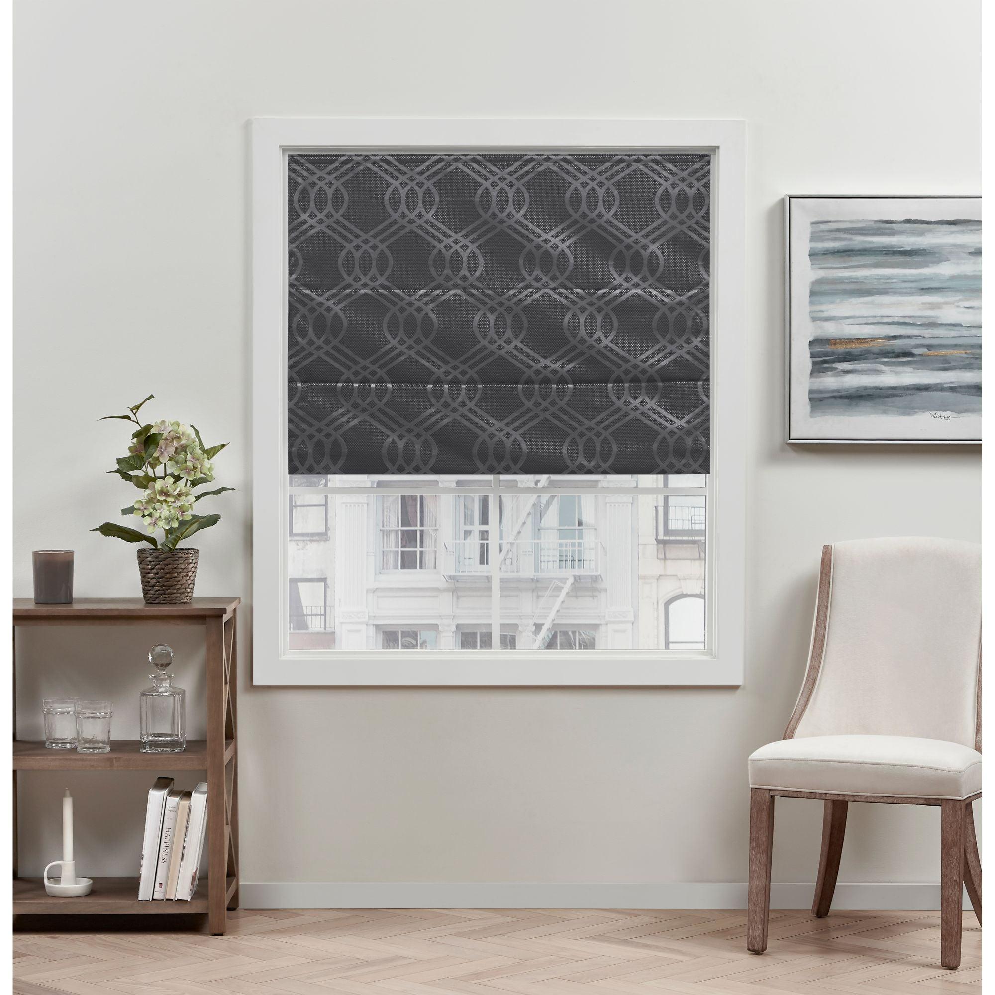 Exclusive Home Prague Trellis 100% Blackout Roman Shade