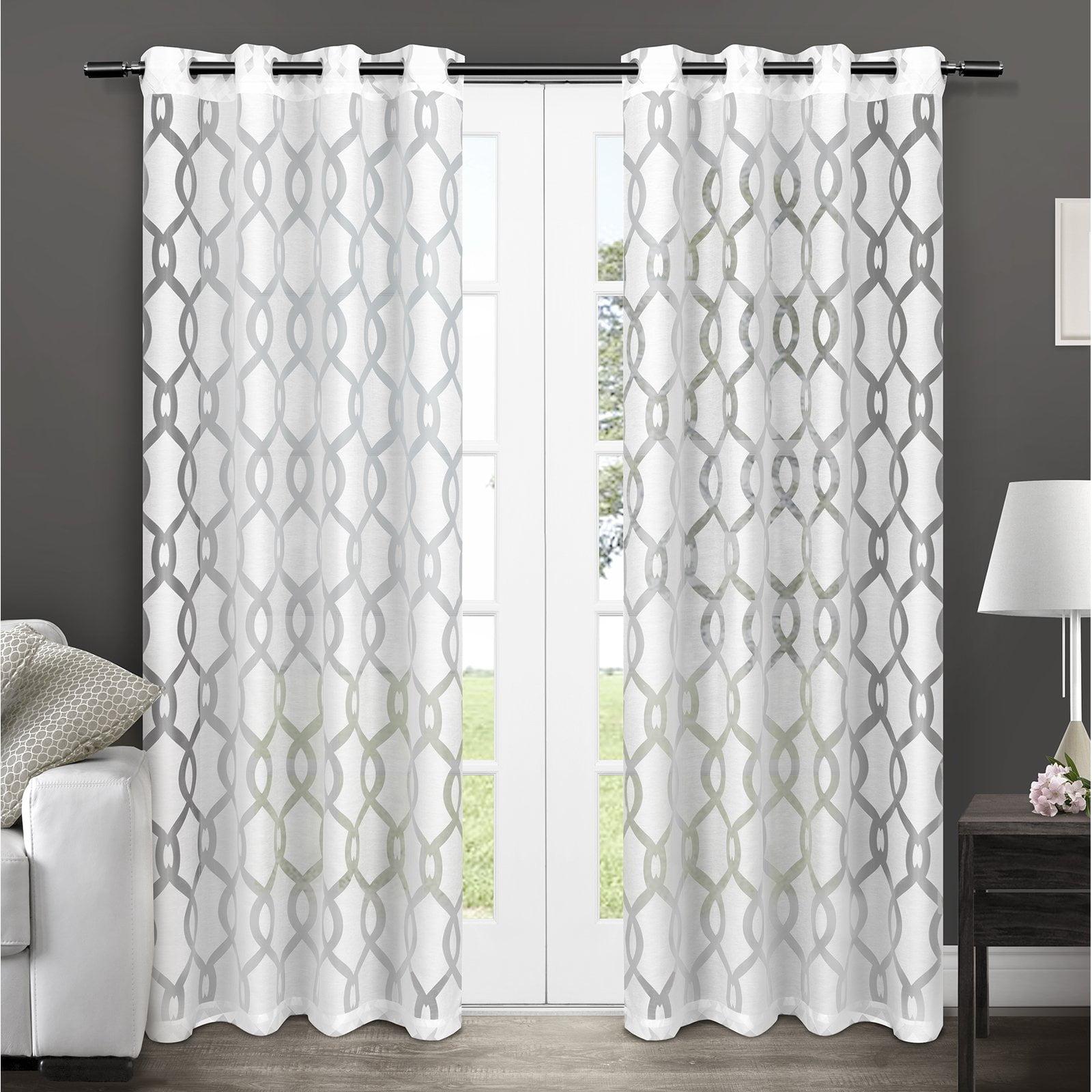 Rio Sheer Window Curtain Panel Pair White - Exclusive Home™