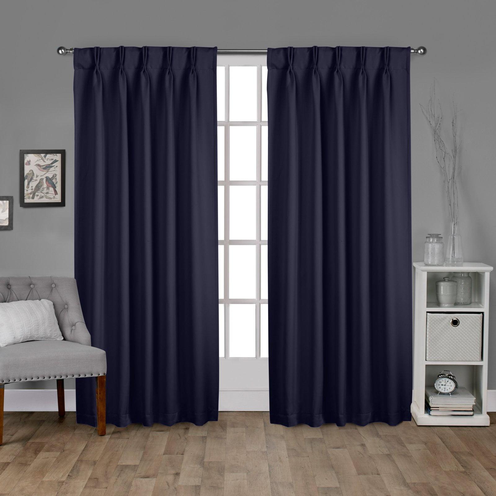 Exclusive Home Sateen Pinch Pleat Woven Blackout Back Tab Window Curtain Panel Pair