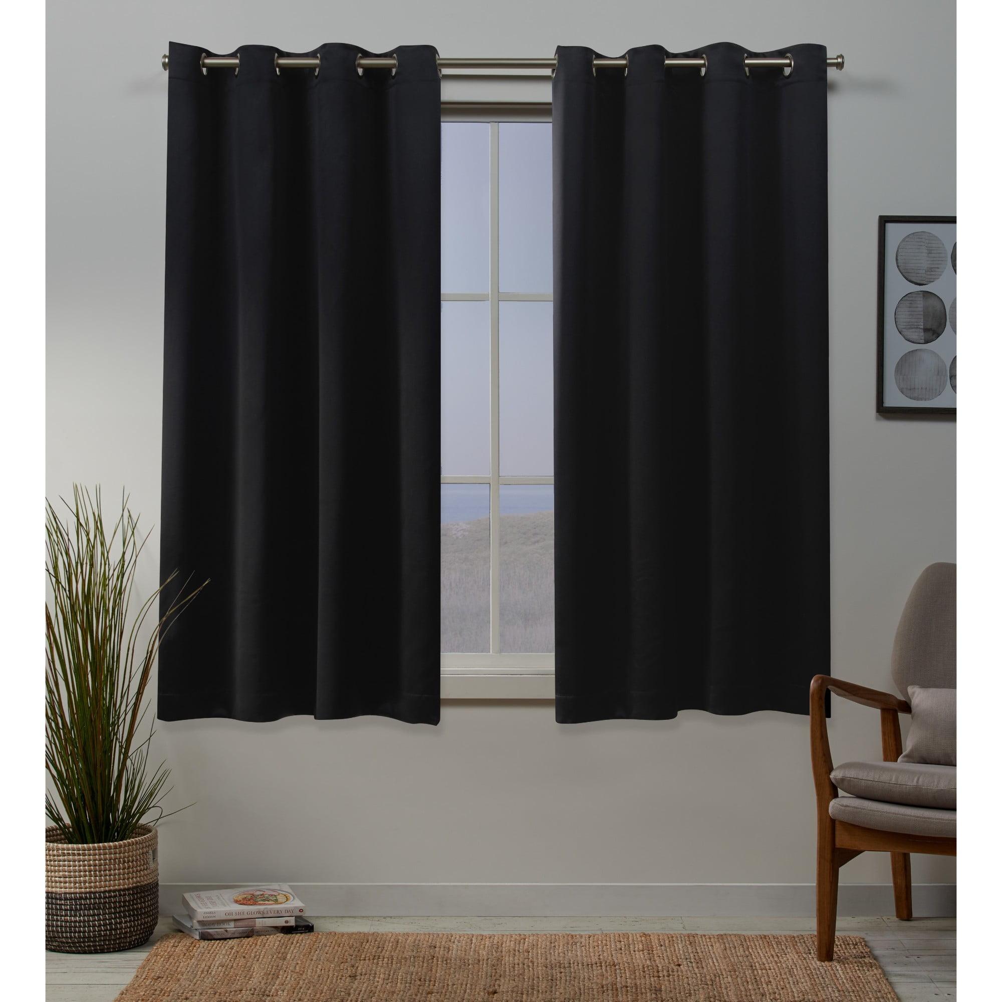 Set of 2 Sateen Twill Weave Insulated Blackout Grommet Top Window Curtain Panels - Exclusive Home