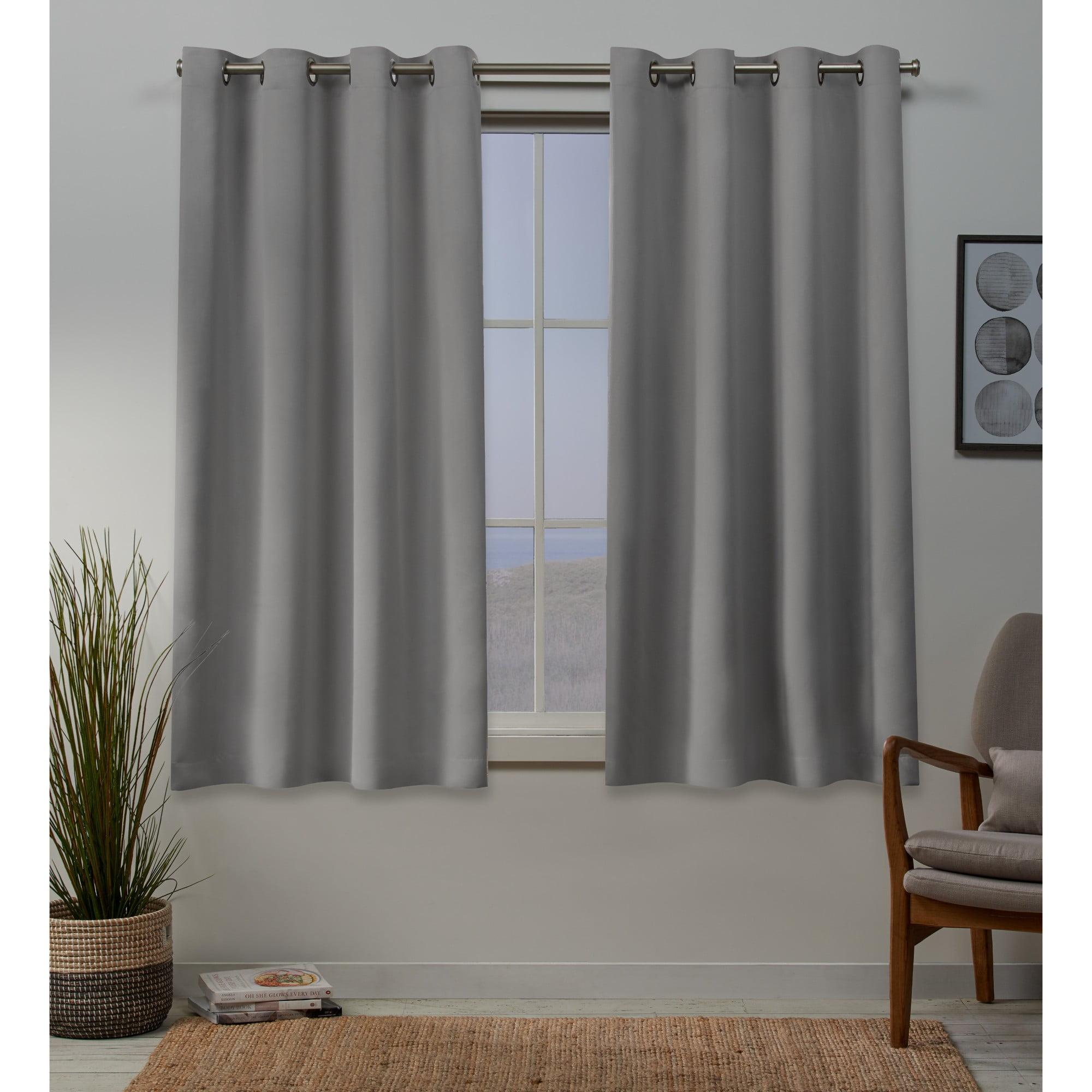 Set of 2 Sateen Twill Weave Insulated Blackout Grommet Top Window Curtain Panels - Exclusive Home