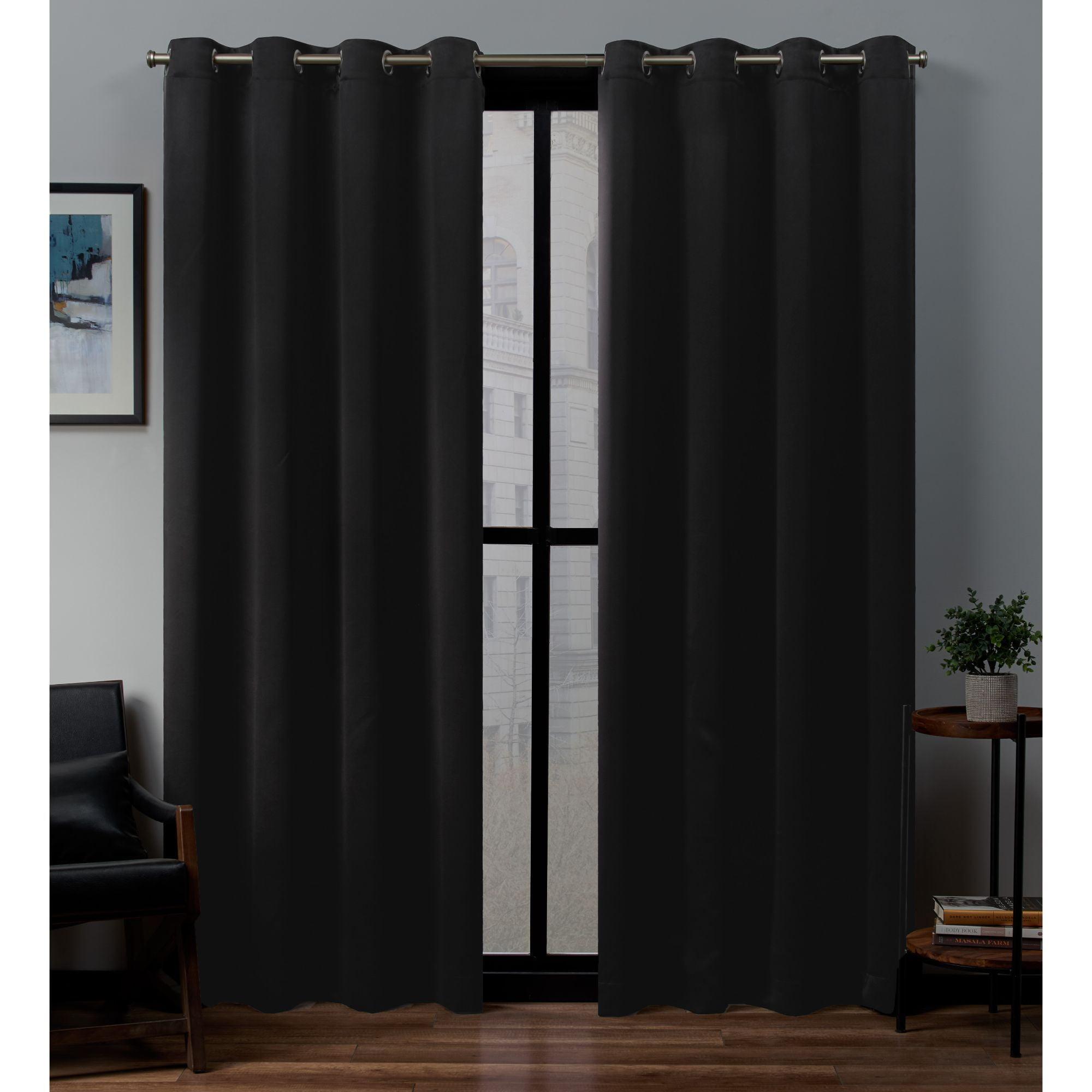 Set of 2 Sateen Twill Weave Insulated Blackout Grommet Top Window Curtain Panels - Exclusive Home