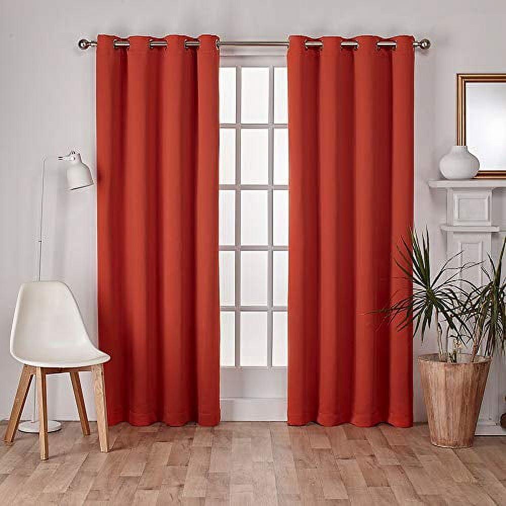 Set of 2 Sateen Twill Weave Insulated Blackout Grommet Top Window Curtain Panels - Exclusive Home