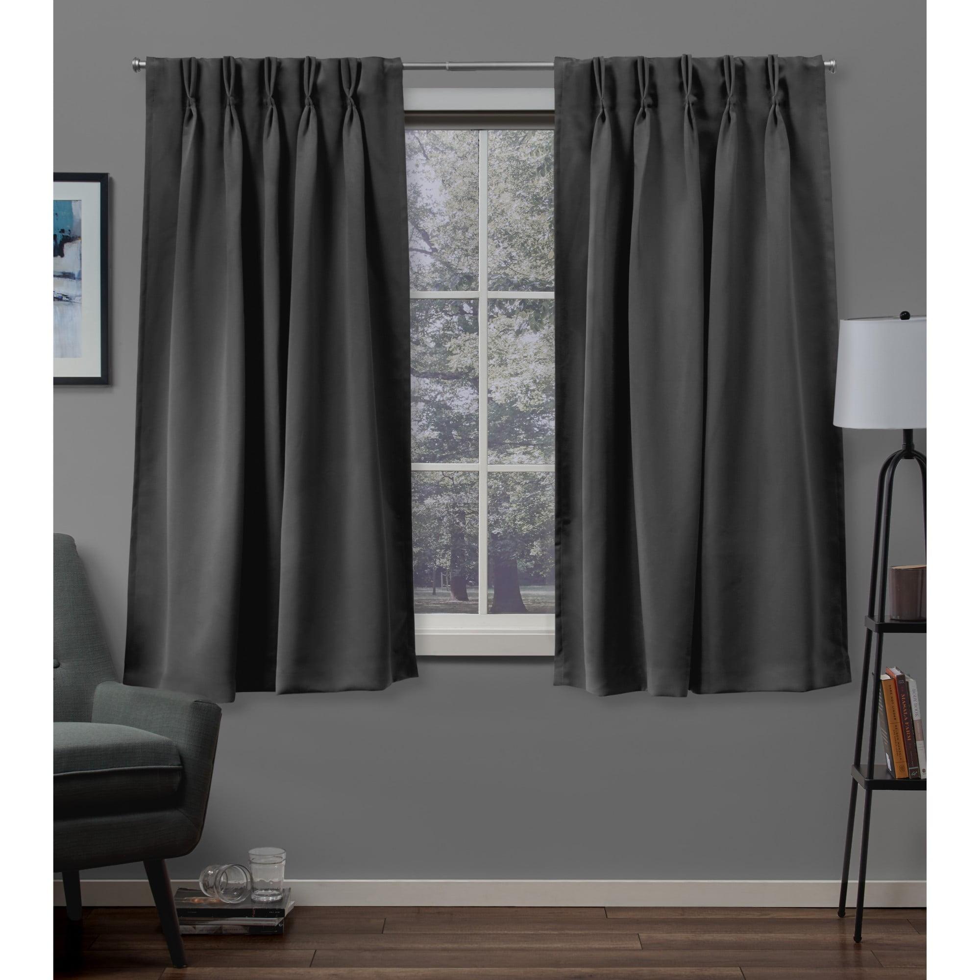 Exclusive Home Sateen Pinch Pleat Woven Blackout Back Tab Window Curtain Panel Pair