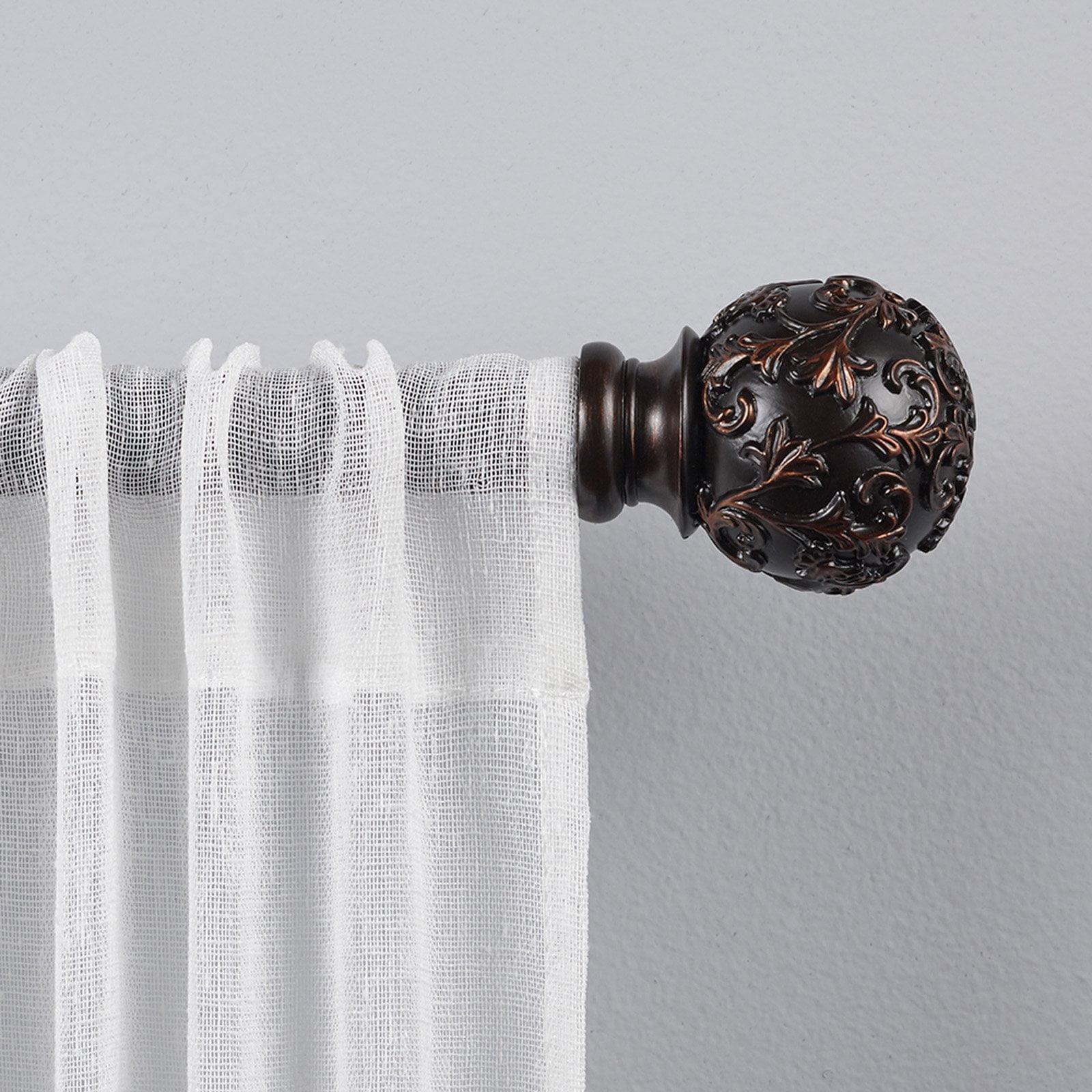 Jewett Exclusive Home Vine 1" Curtain Rod and Coordinating Finial Set, Adjustable