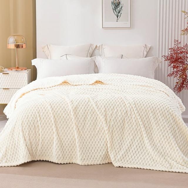 Exclusivo Mezcla Manta de Cama de Lana de Franela Tamaño King - Acogedora y Cálida y Ligera