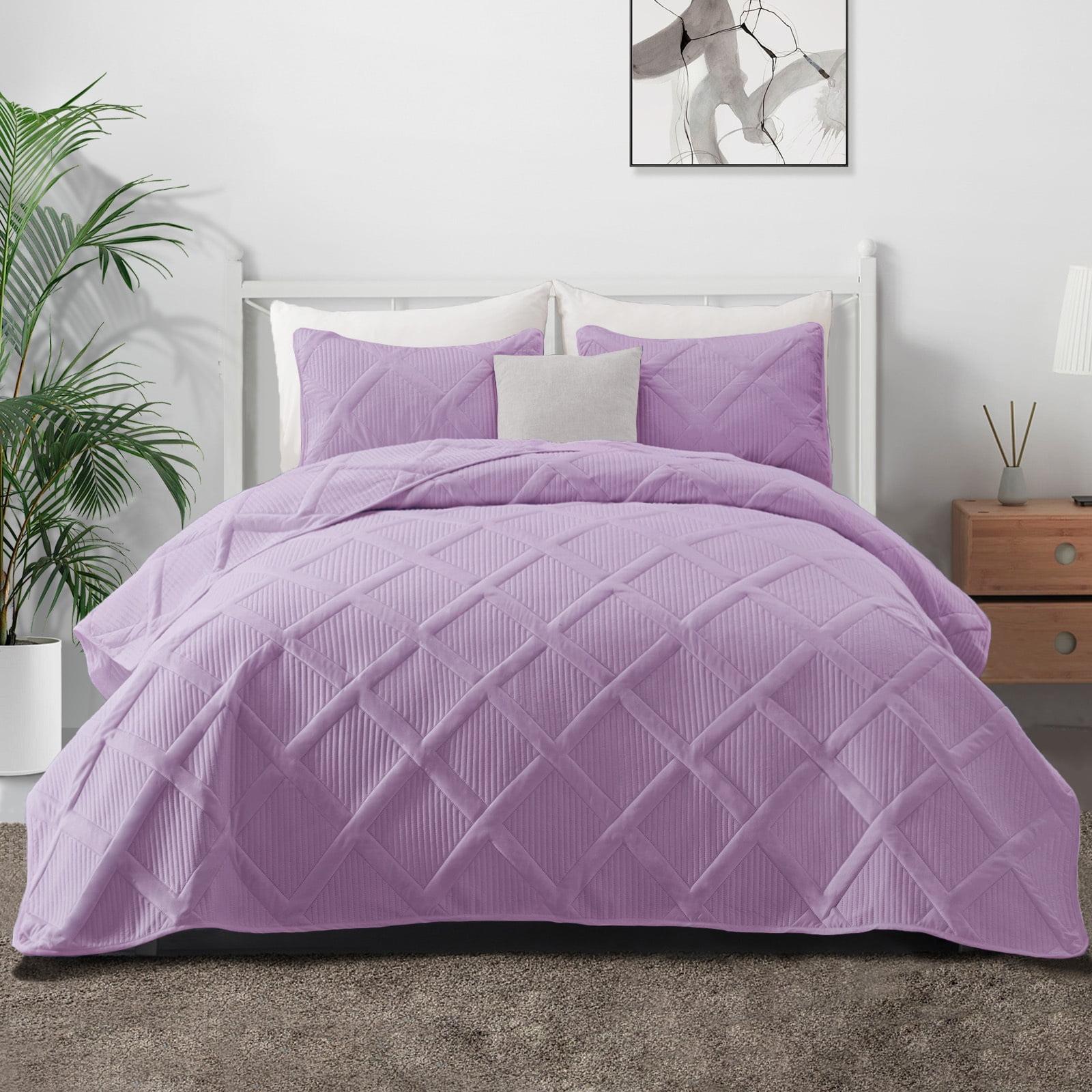 Lilac King Size Reversible Microfiber Duvet Set