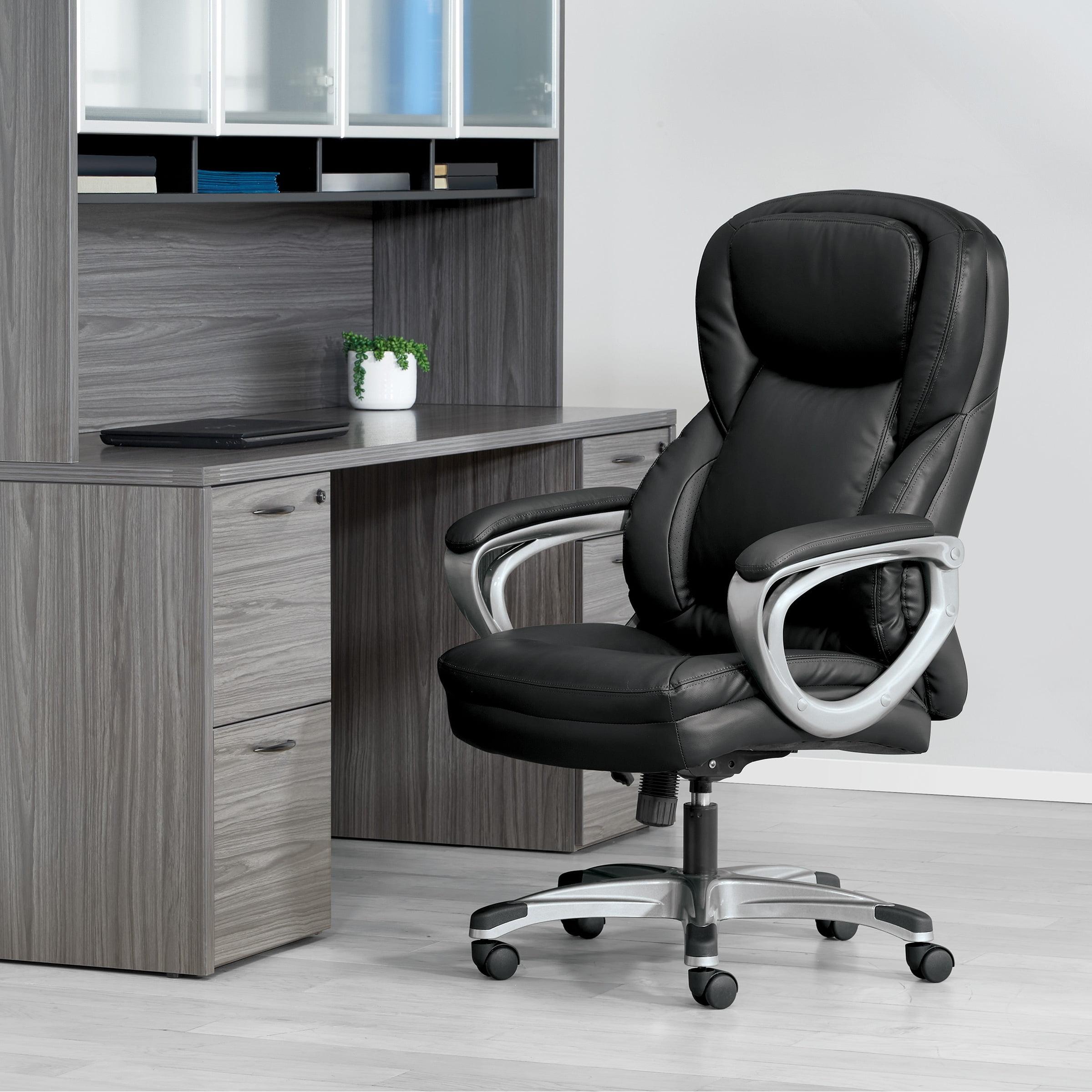 Titanium Titan High-Back Swivel Executive Chair in Black Bonded Leather