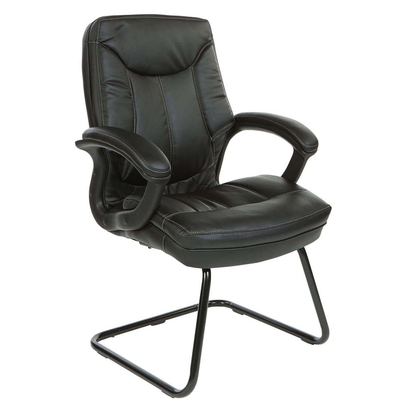 Executive Black PU Leather Swivel Office Chair with Lumbar Support